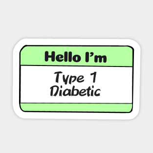 Diabetes Nametag - Lime Sticker